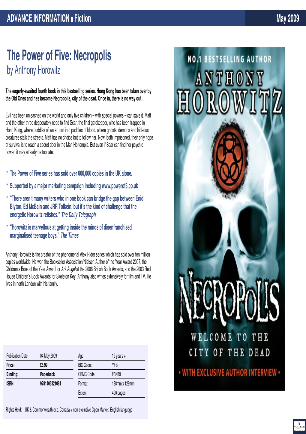 Necropolis by Anthony Horowitz