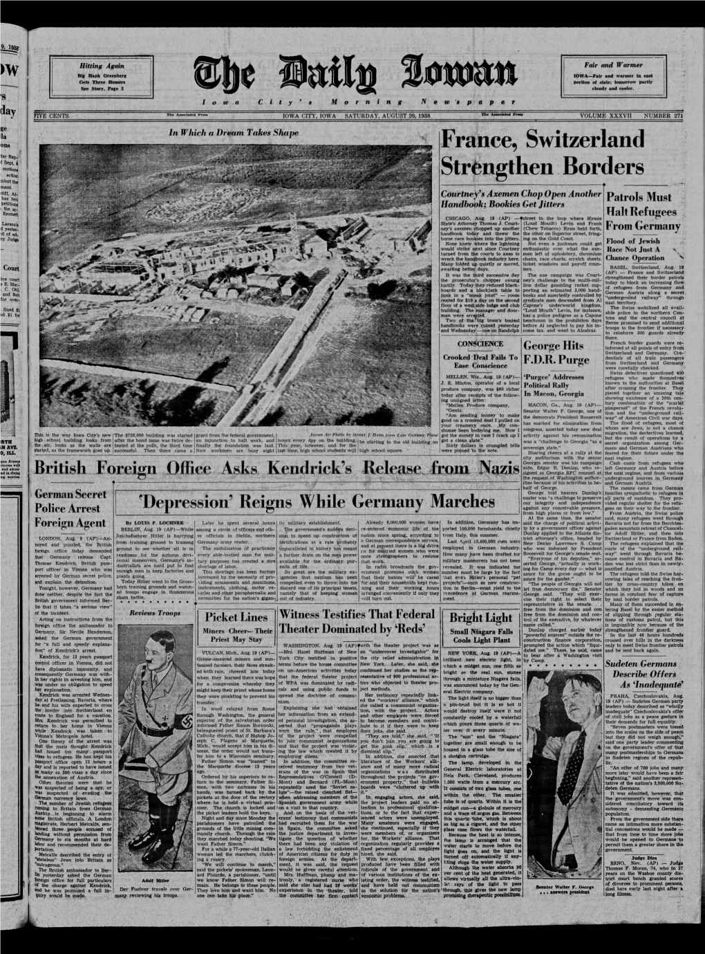 Daily Iowan (Iowa City, Iowa), 1938-08-20