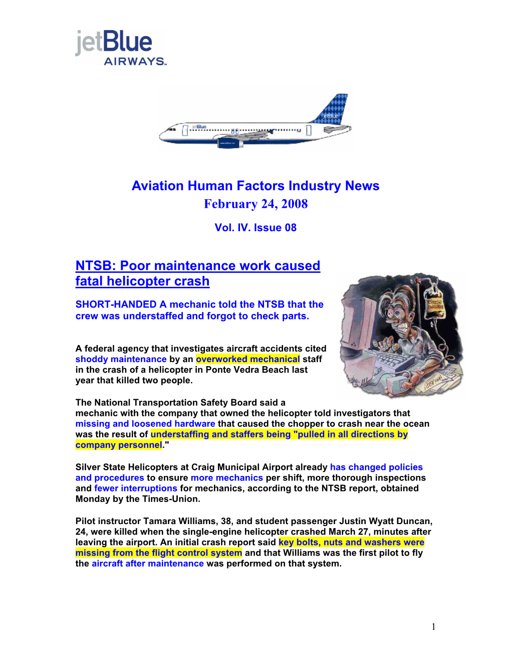 Aviation Human Factors Industry News February 24, 2008