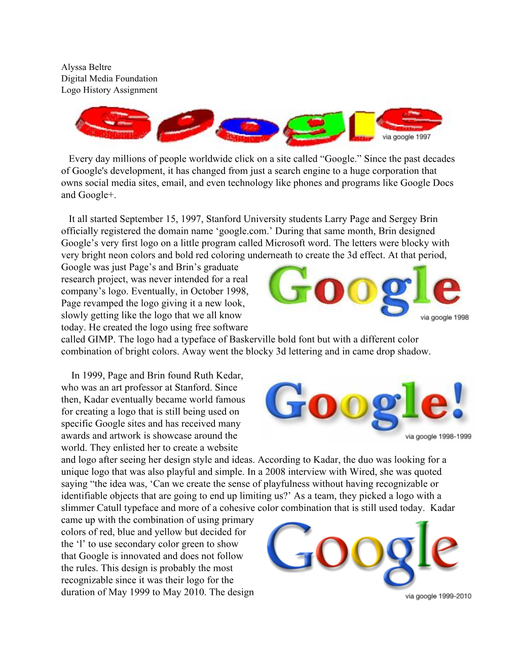 Google's Logo History