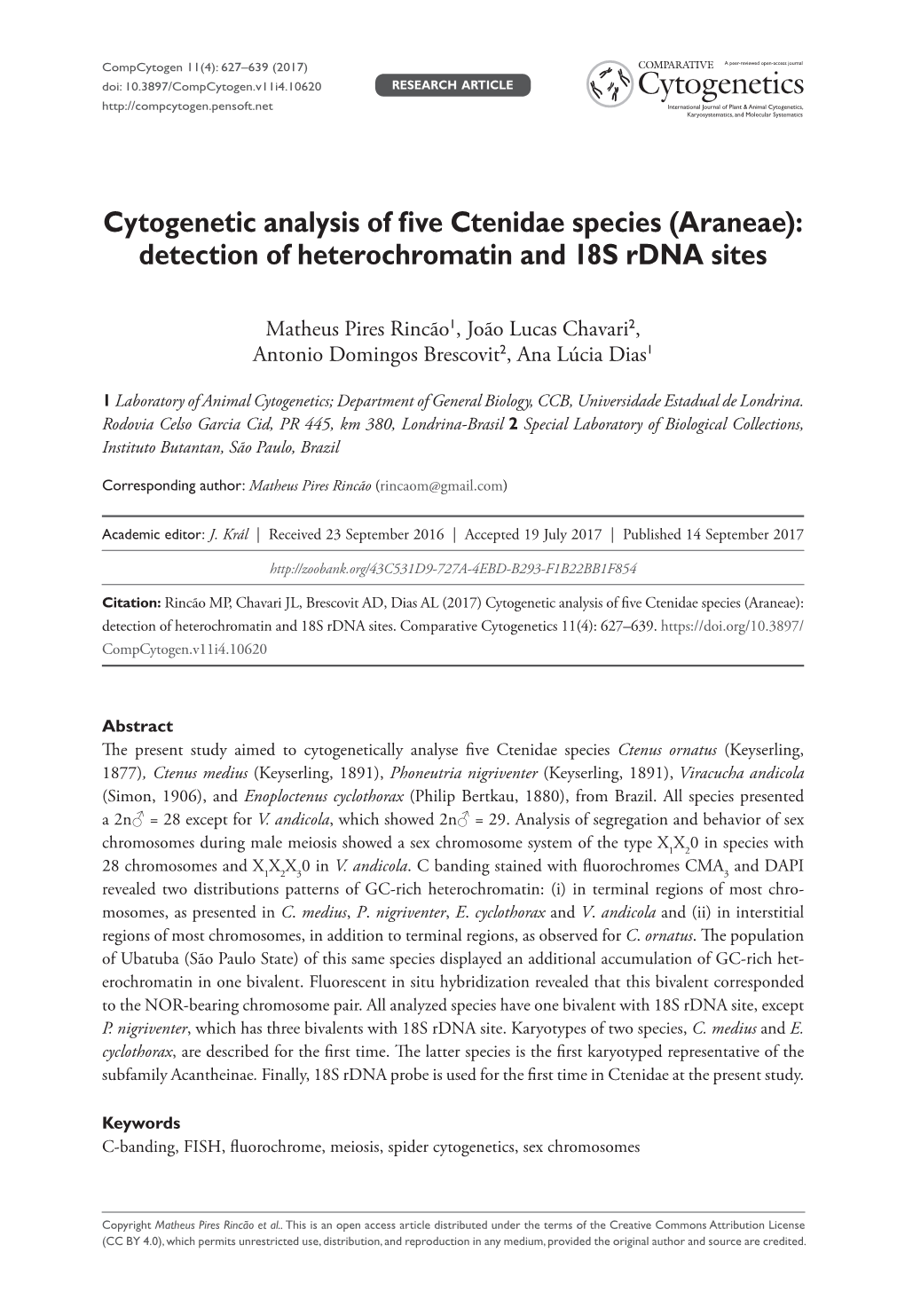 Comparative Cytogenetics 11(4): 627–639