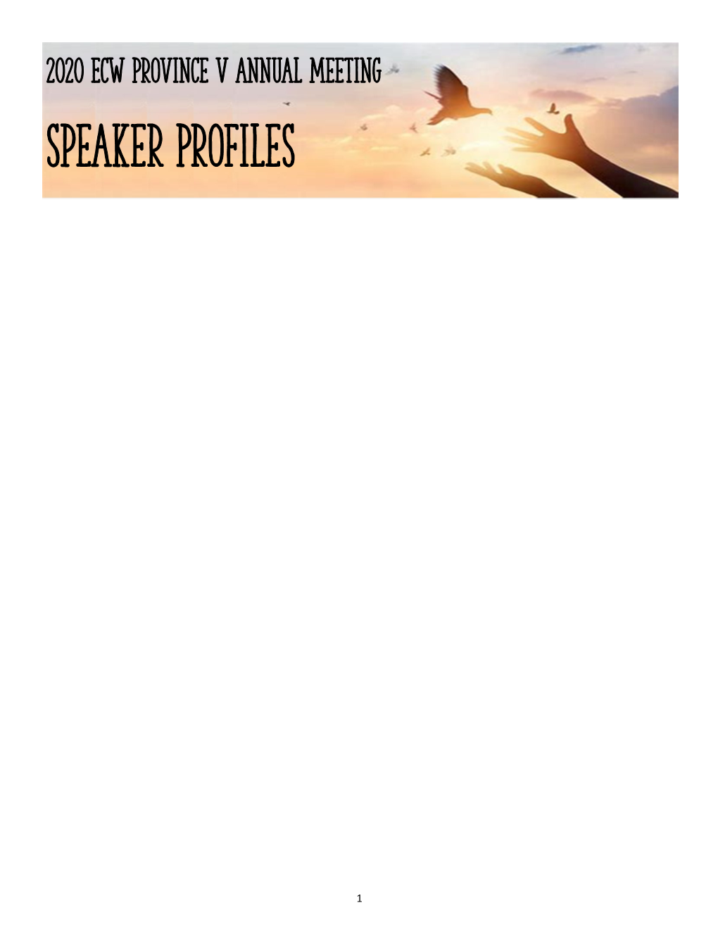 Speaker Profiles