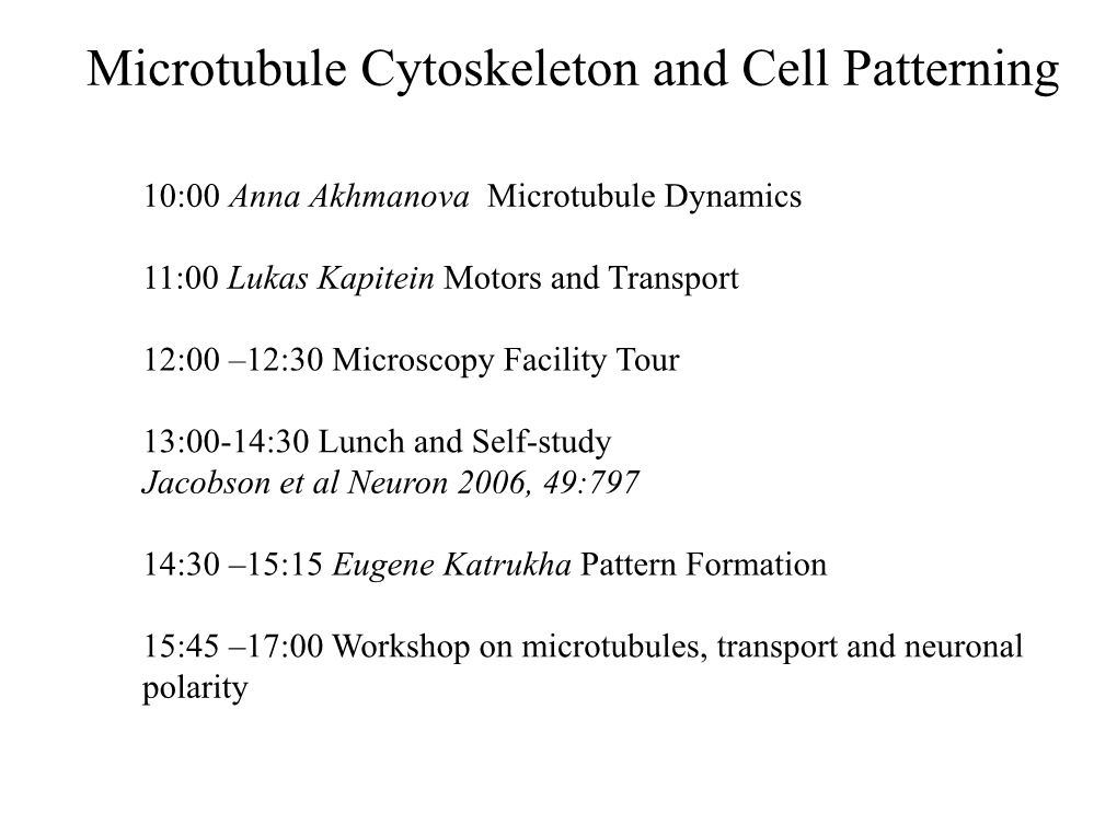 Microtubule Cytoskeleton and Cell Patterning