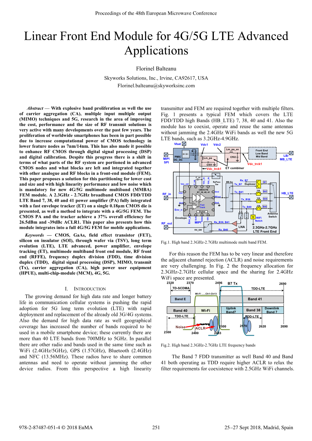Published Articles Linear FEM for 4G/5G LTE Advanced Applications