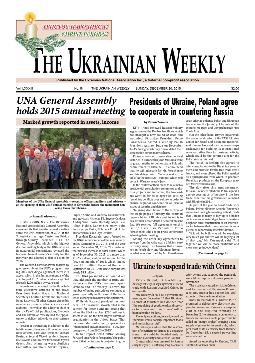 The Ukrainian Weekly, 2015