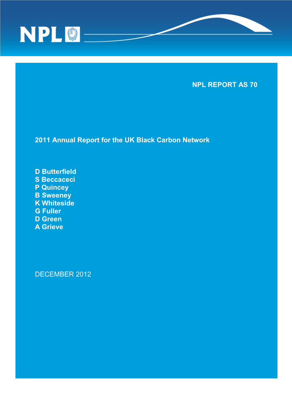 2011 Annual Report for the UK Black Carbon Network