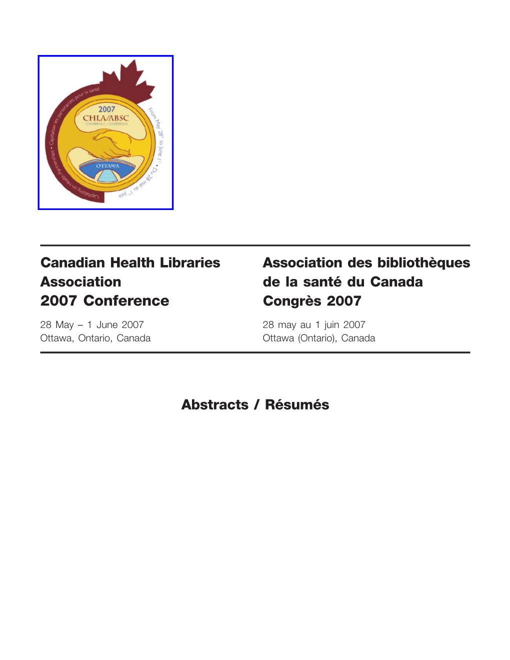 CHLA 2007 Conference Abstracts / ABSC Congrès 2007 Résumés