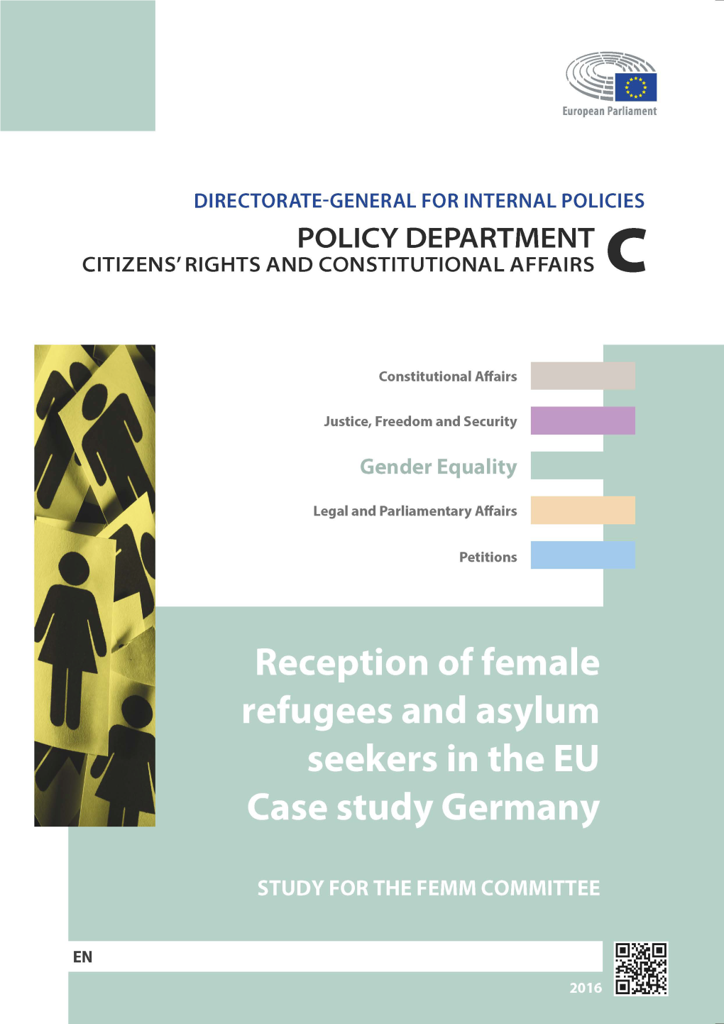 Reception of Female Refugees and Asylum Seekers in the EU Case Study Germany
