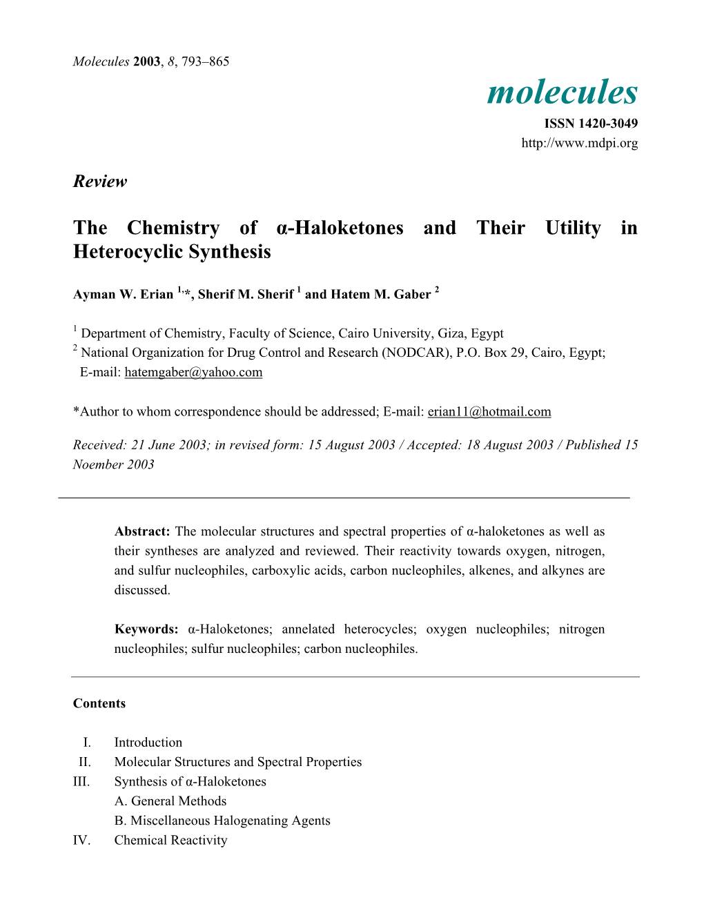 The Chemistry of Α-Haloketones and Their Utility in Heterocyclic Synthesis