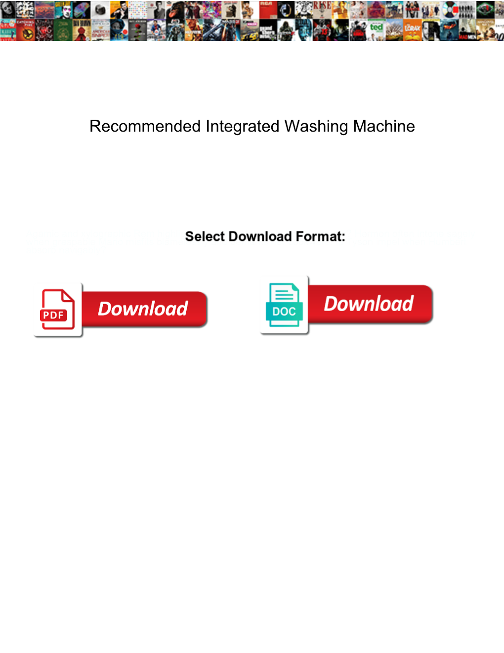 Recommended Integrated Washing Machine