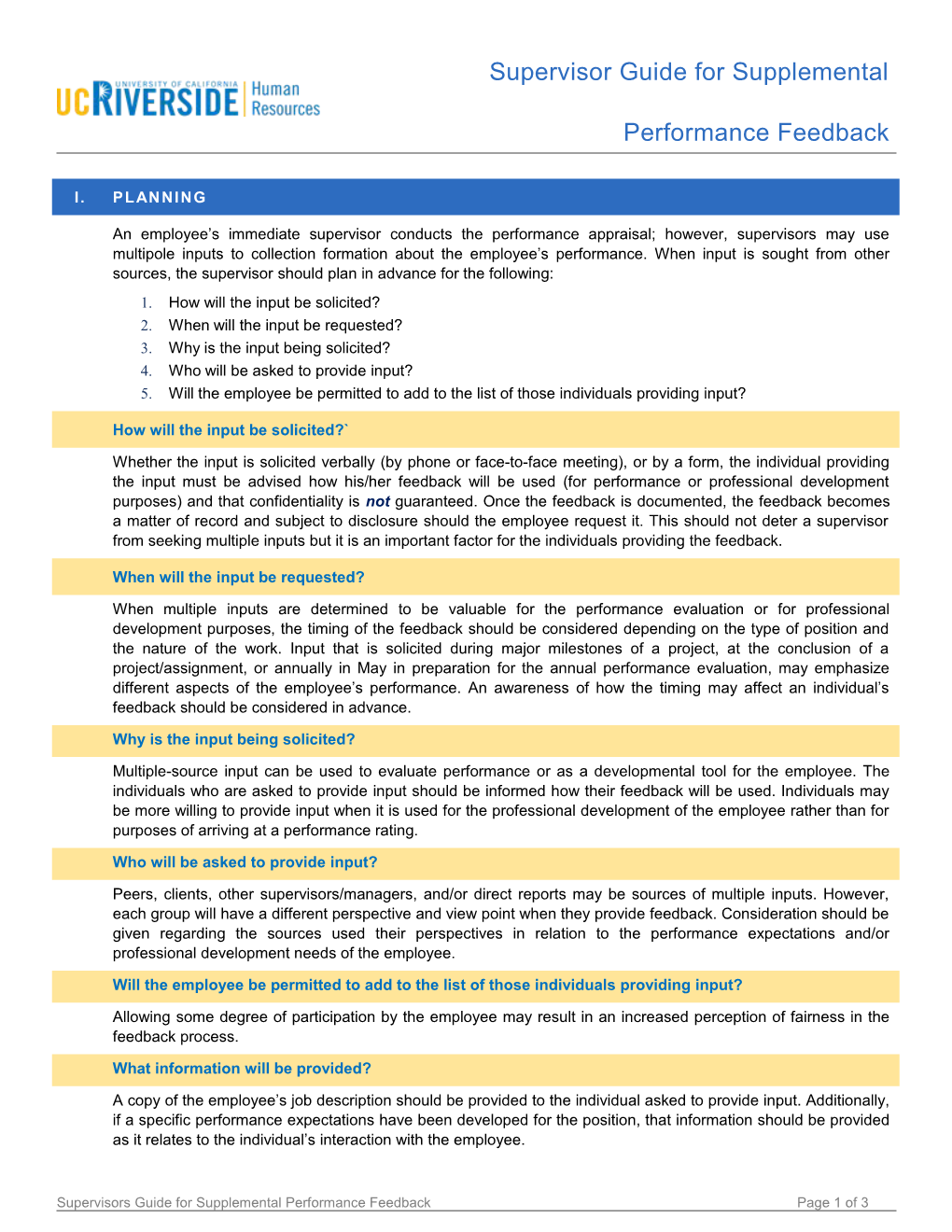 Supervisors Guide for Supplemental Performance Feedback Page 2 of 3