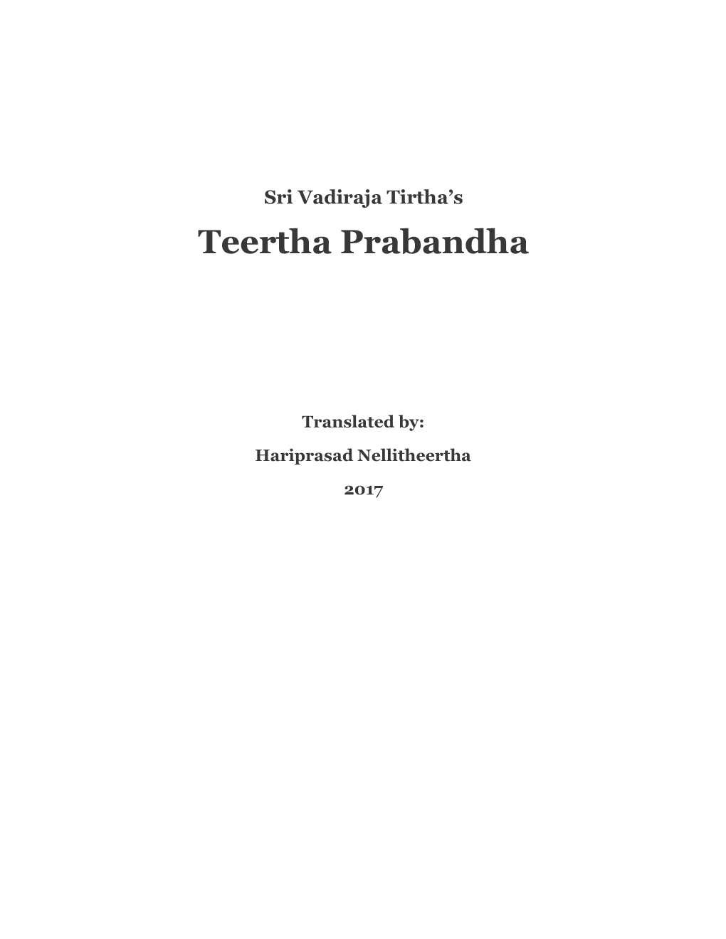 Teertha Prabandha