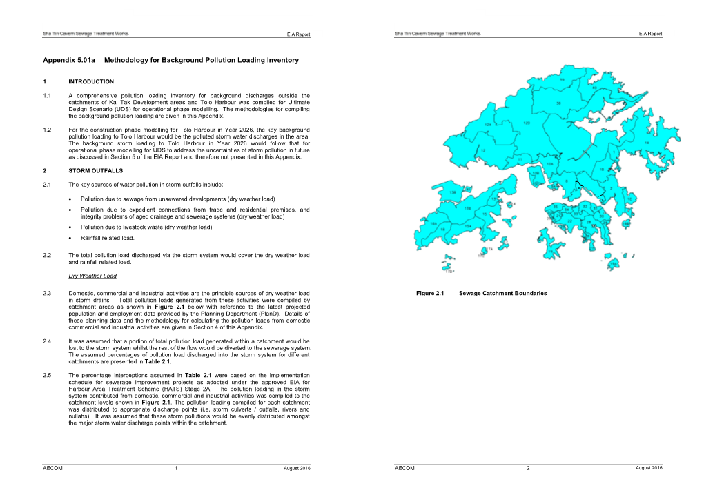 Appendix 5.01A Methodology for Background Pollution Loading Inventory