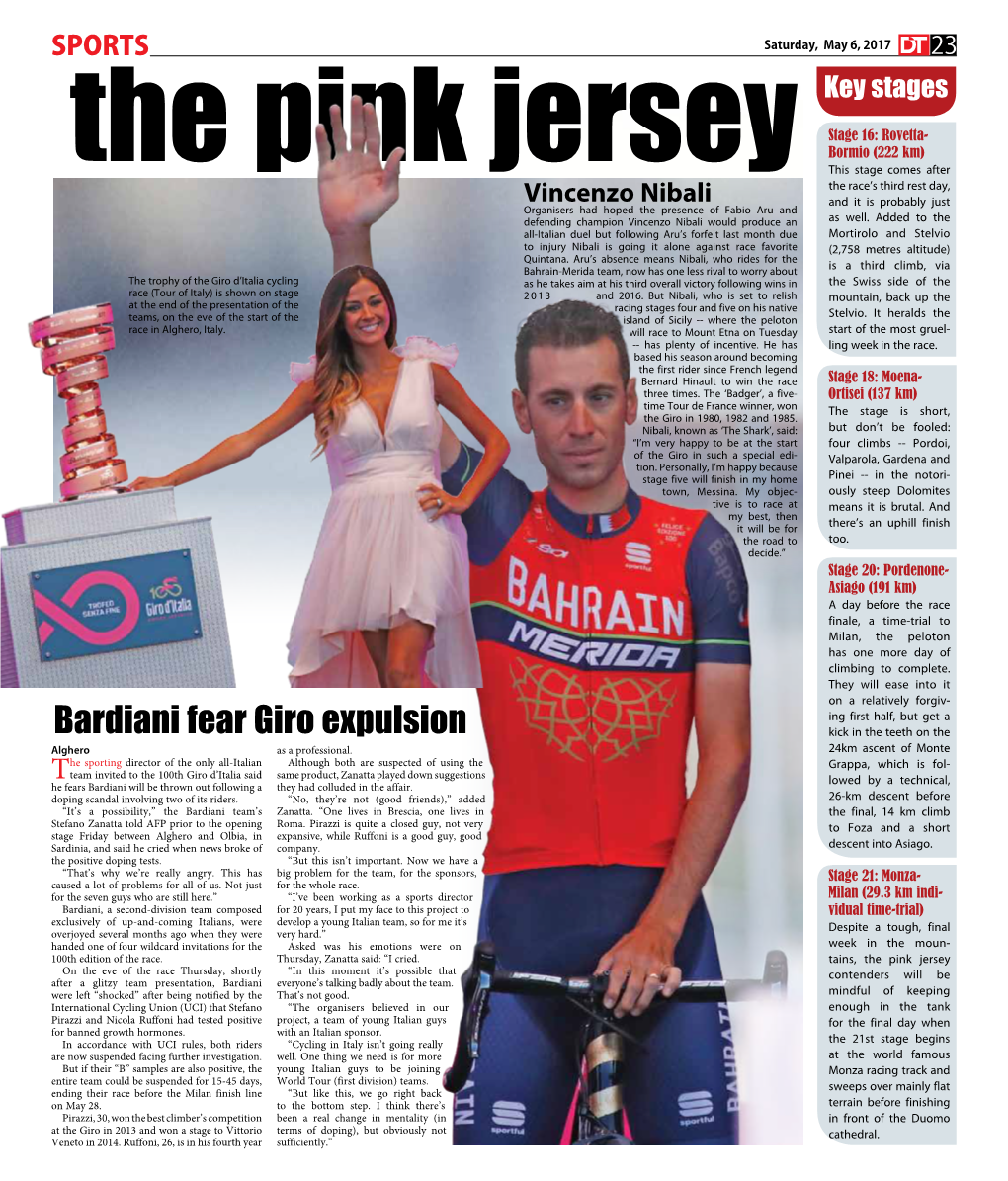 Bardiani Fear Giro Expulsion Kick in the Teeth on the Alghero As a Professional