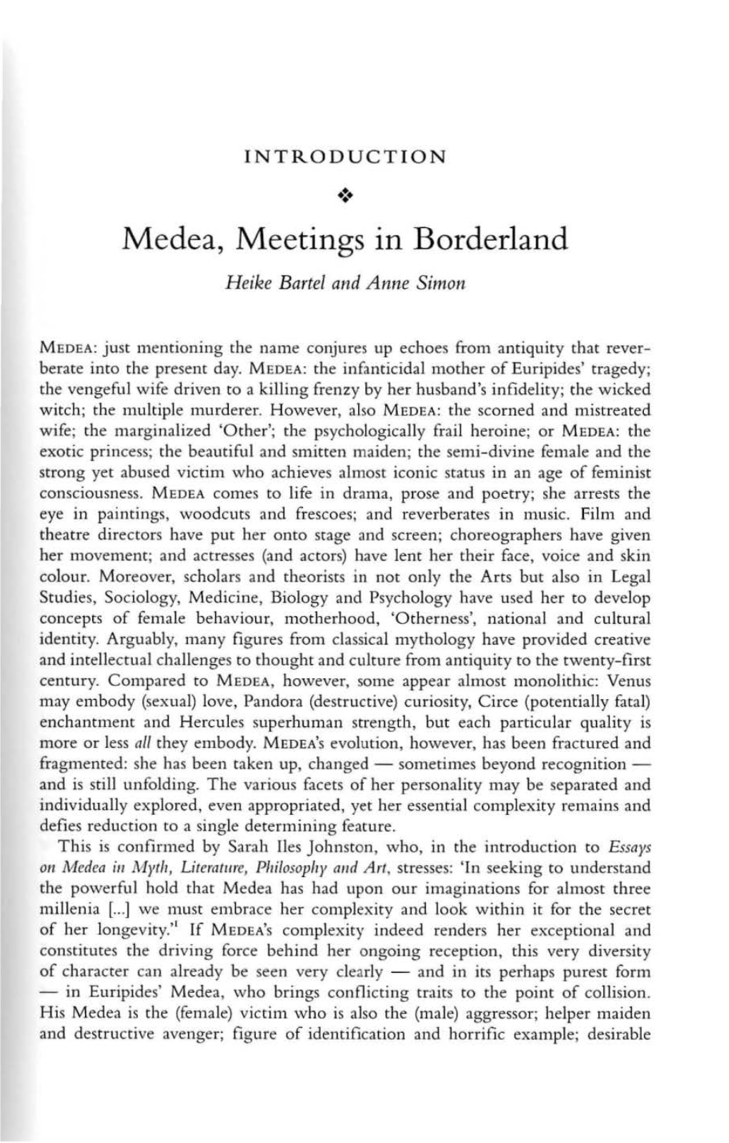 Medea, Meetings in Borderland H Eike Bartel and Anne Simon