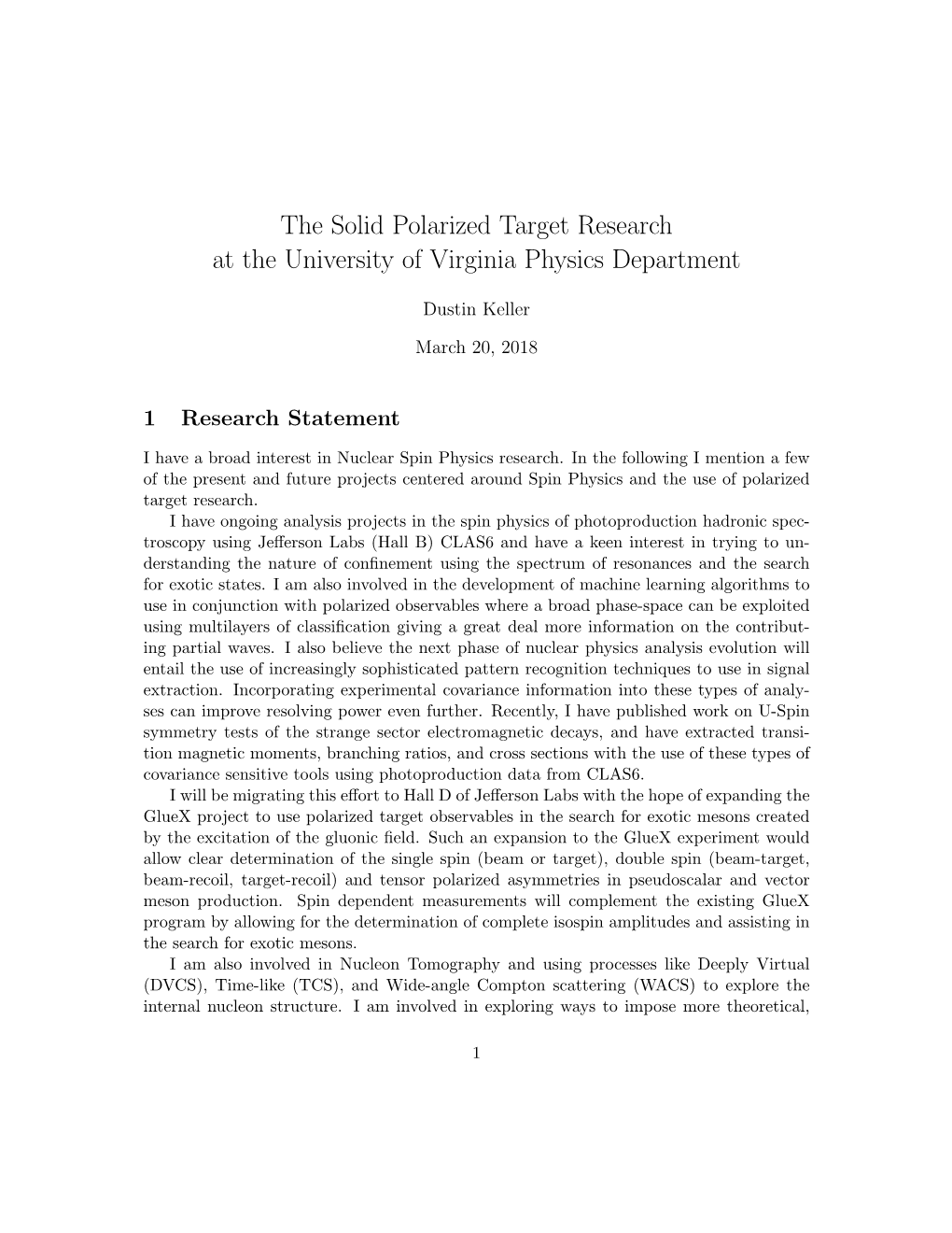 The Solid Polarized Target Research at the University of Virginia Physics Department