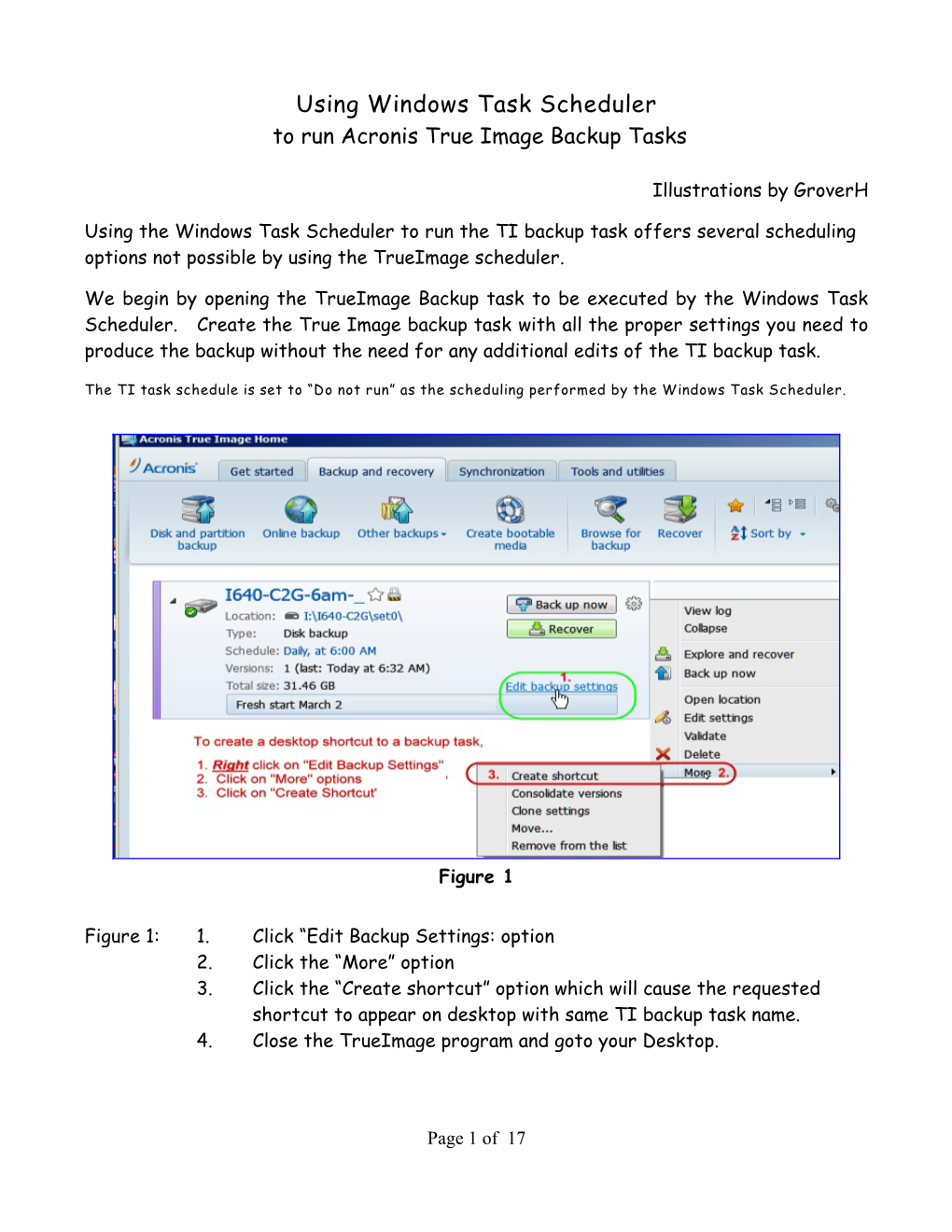 Using Windows Task Scheduler to Run Acronis True Image Backup Tasks