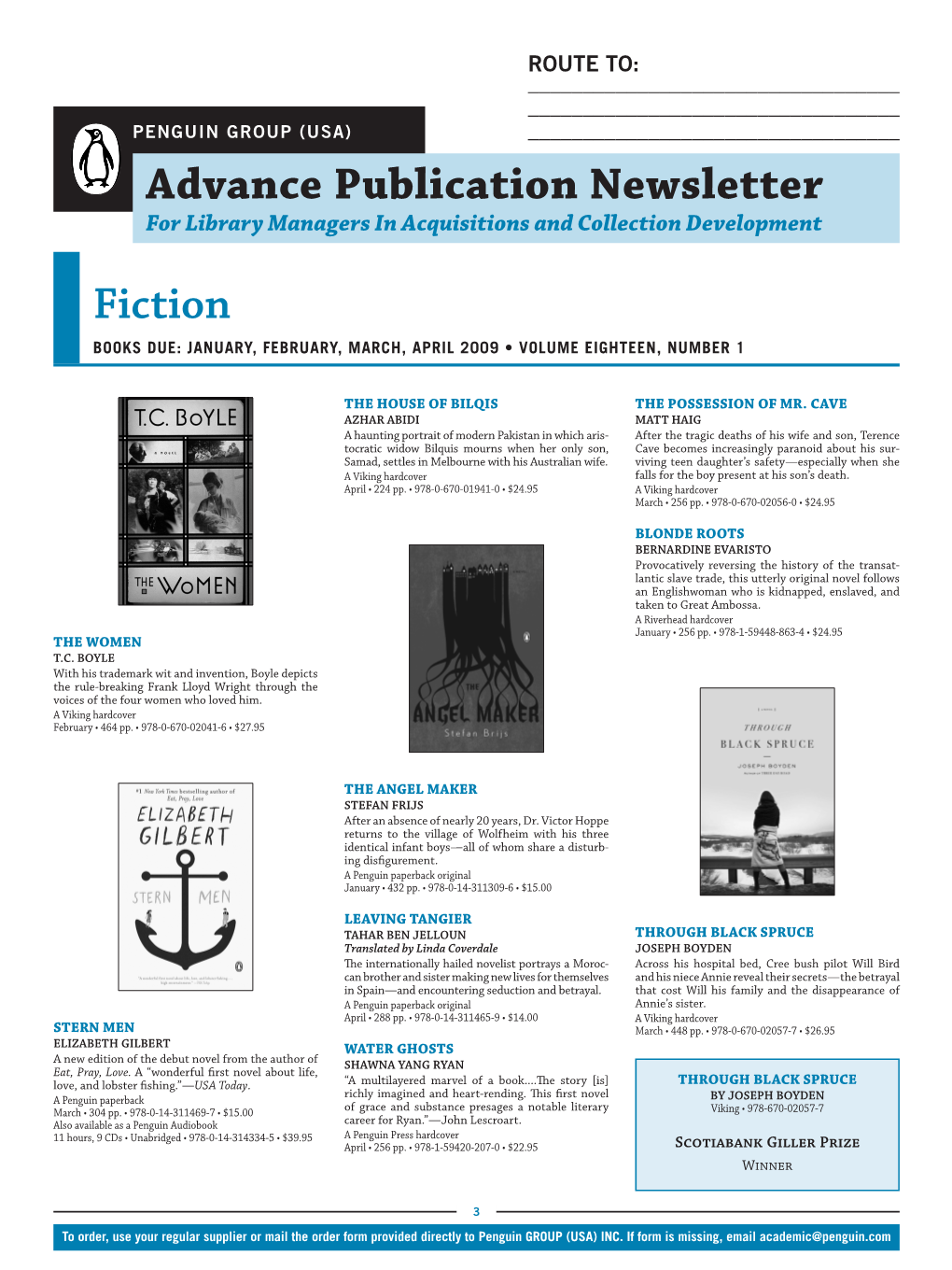 Advance Publication Newsletter Fiction