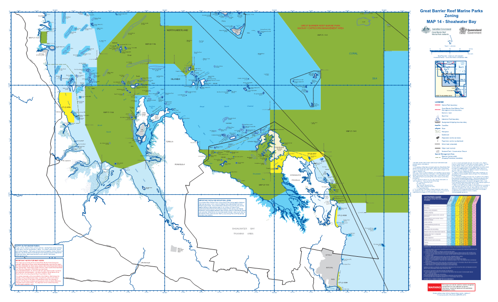 Shoalwater Bay  Connor Island (NP) 21-349A   Rocky Shelf 21-348 21°43.680'S # Howard Islet (NP) Bay GREAT BARRIER REEF MARINE PARK 21-828  21-401