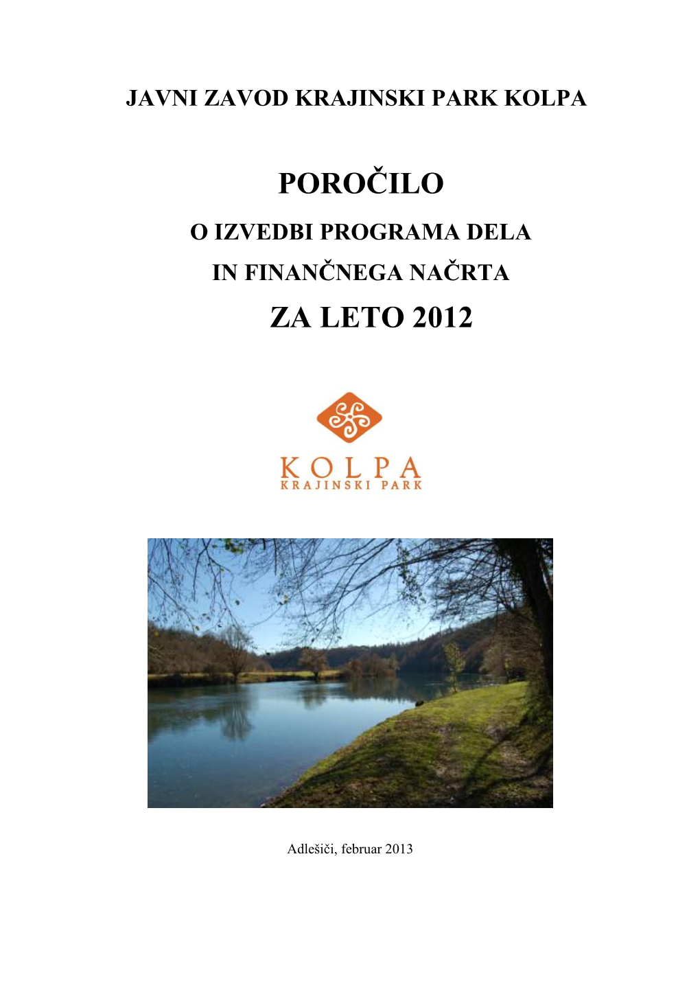 Poročilo O Delu Za 2012