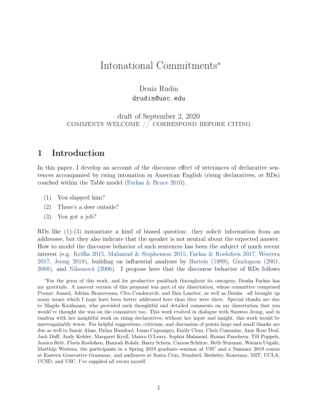 Intonational Commitments∗