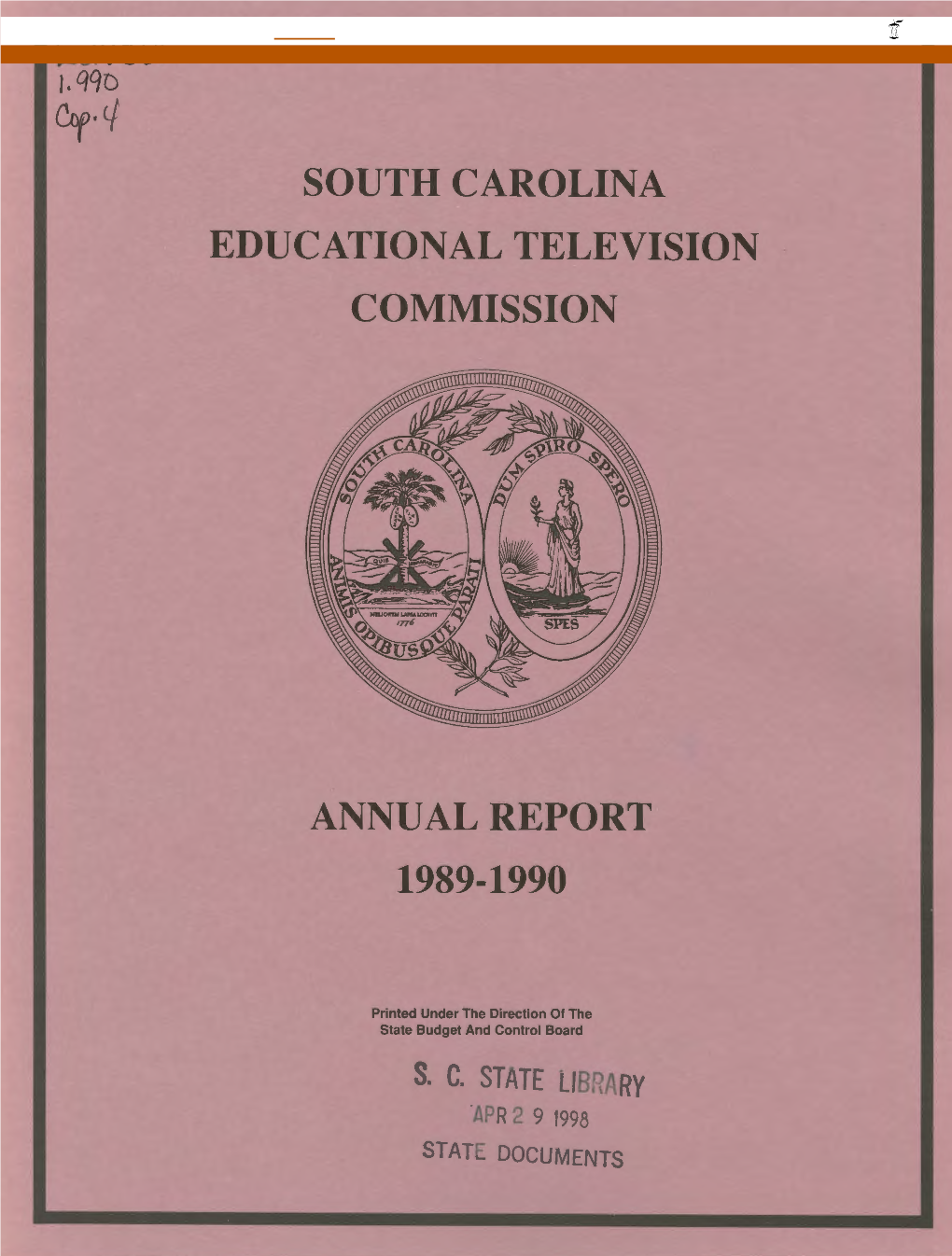 South Carolina Educational Television Commission Annual Report 1989-1990