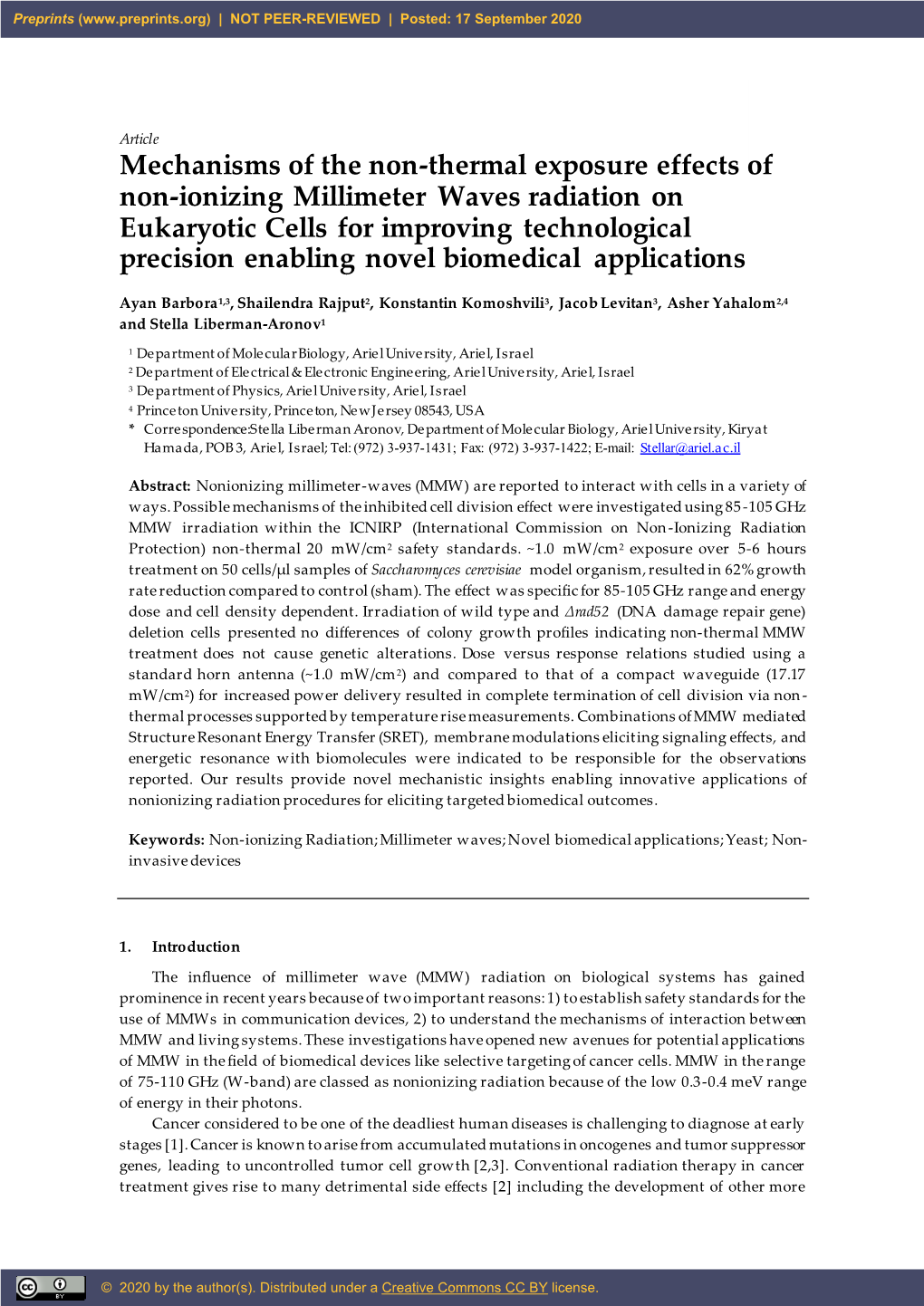 Mechanisms of the Non-Thermal Exposure Effects Of