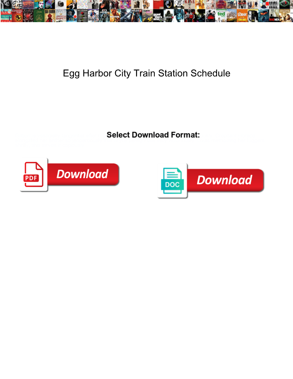 Egg Harbor City Train Station Schedule