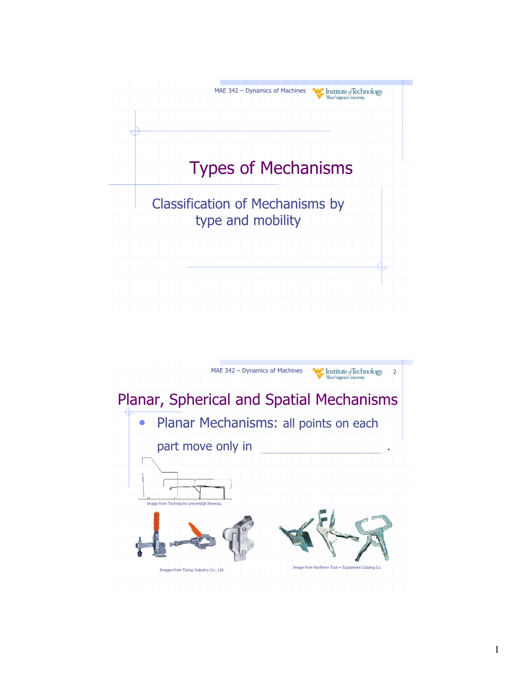 Classification of Mechanisms by Type and Mobility