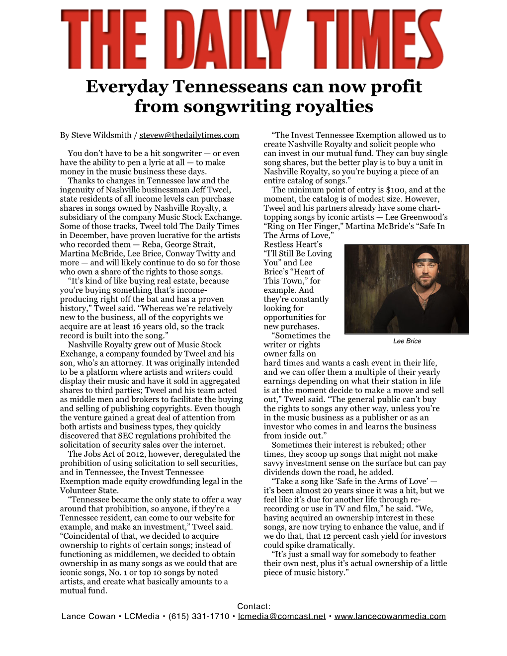 Clip — Nashville Royalty, Daily Times, 2016