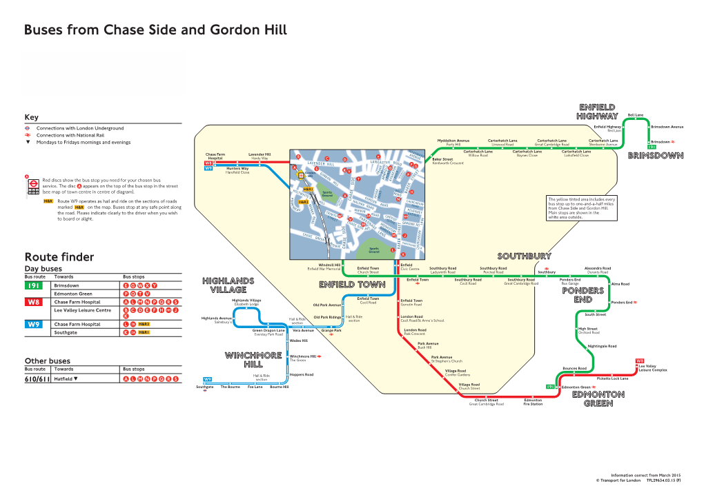 Buses from Chase Side and Gordon Hill