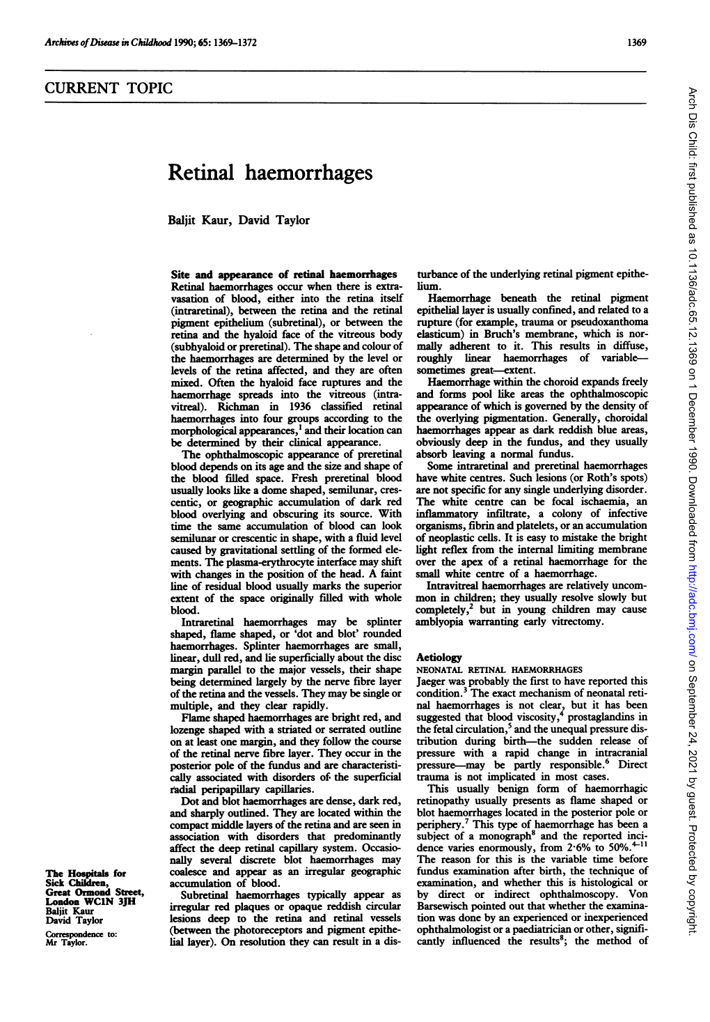 Retinal Haemorrhages