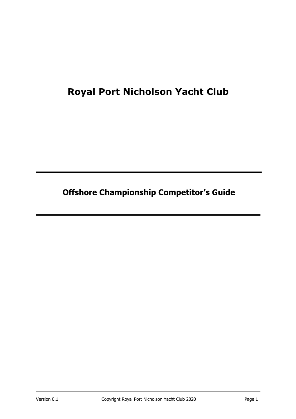 RPNYC Offshore Competitors Guide