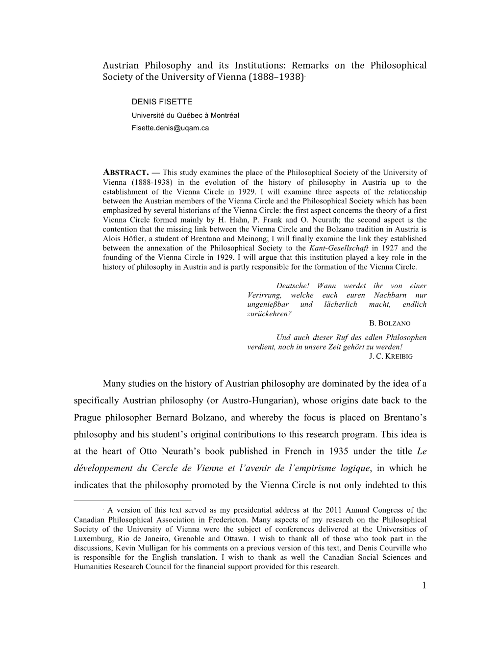 Remarks on the Philosophical Society of the University of Vienna (1888–1938)∗