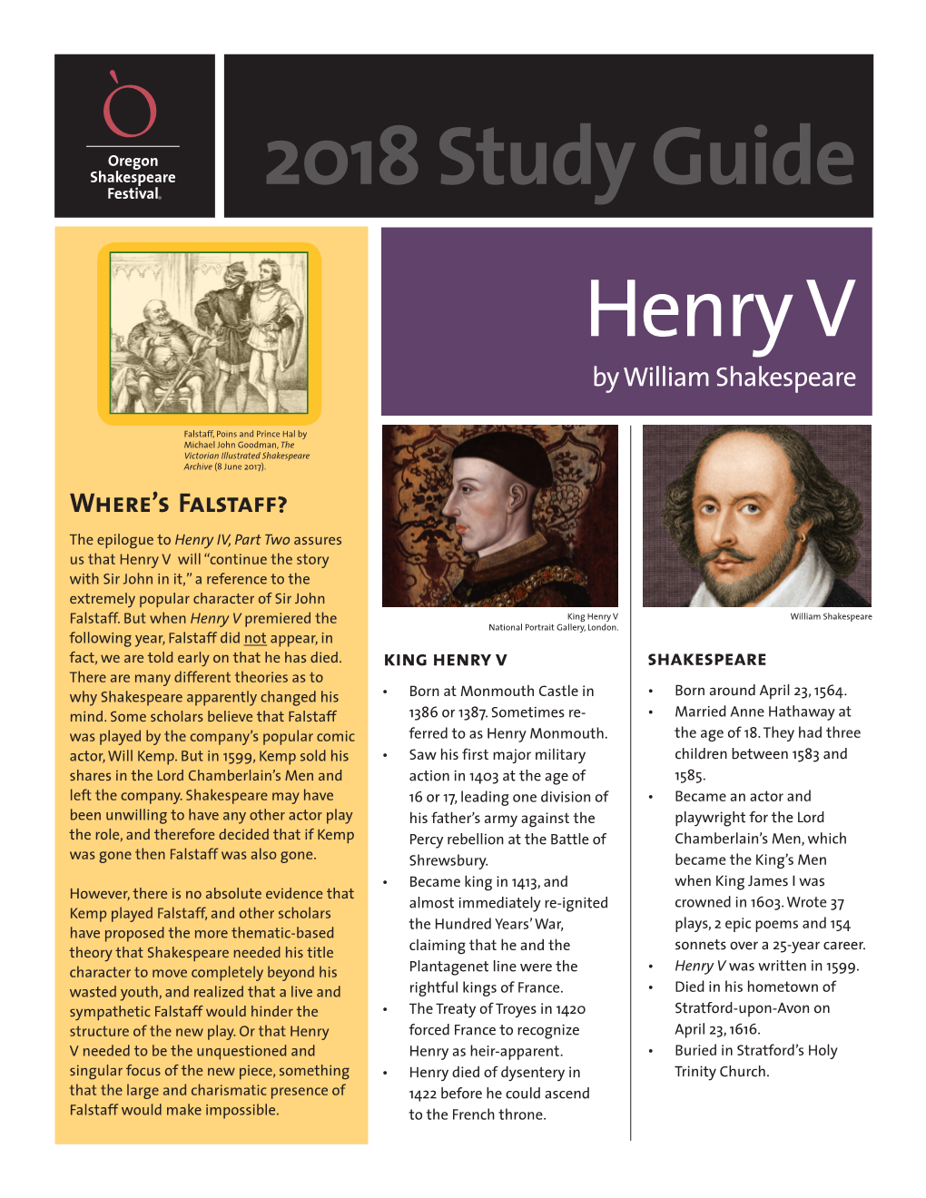 2018 Study Guide Henry V