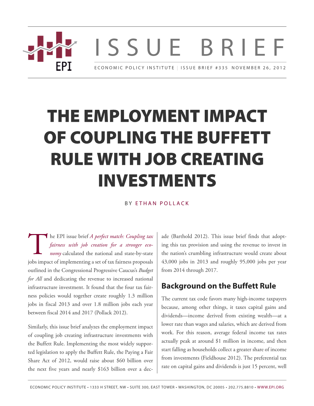 The Employment Impact of Coupling the Buffett Rule with Job Creating Investments