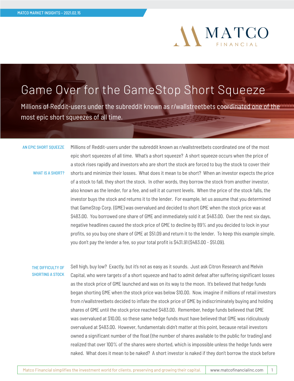 Game Over for the Gamestop Short Squeeze