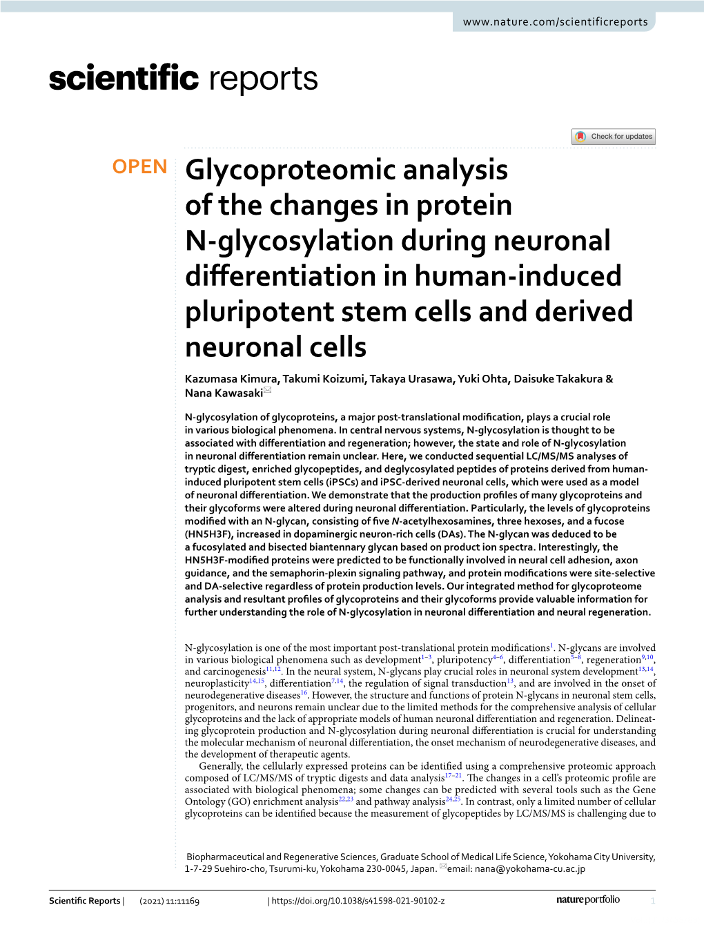 Glycoproteomic Analysis of the Changes in Protein N-Glycosylation