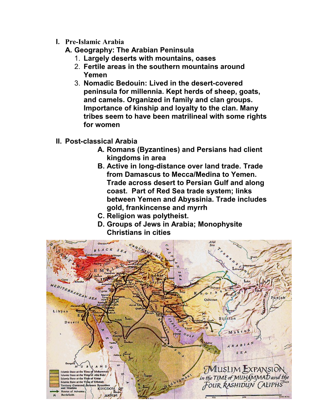 A. Geography: the Arabian Peninsula