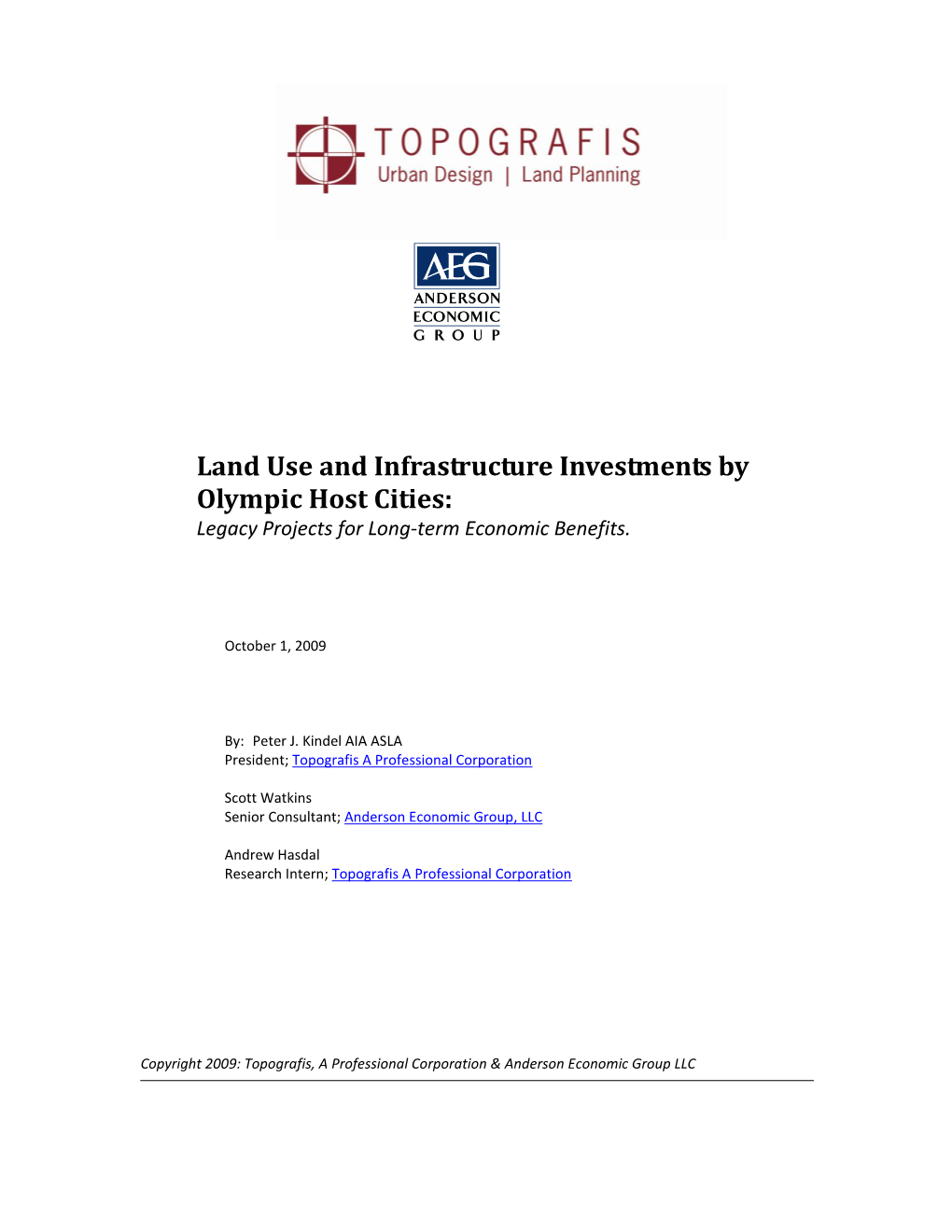 Assessing Physical and Fiscal Impacts of Proposed Olympic Games In