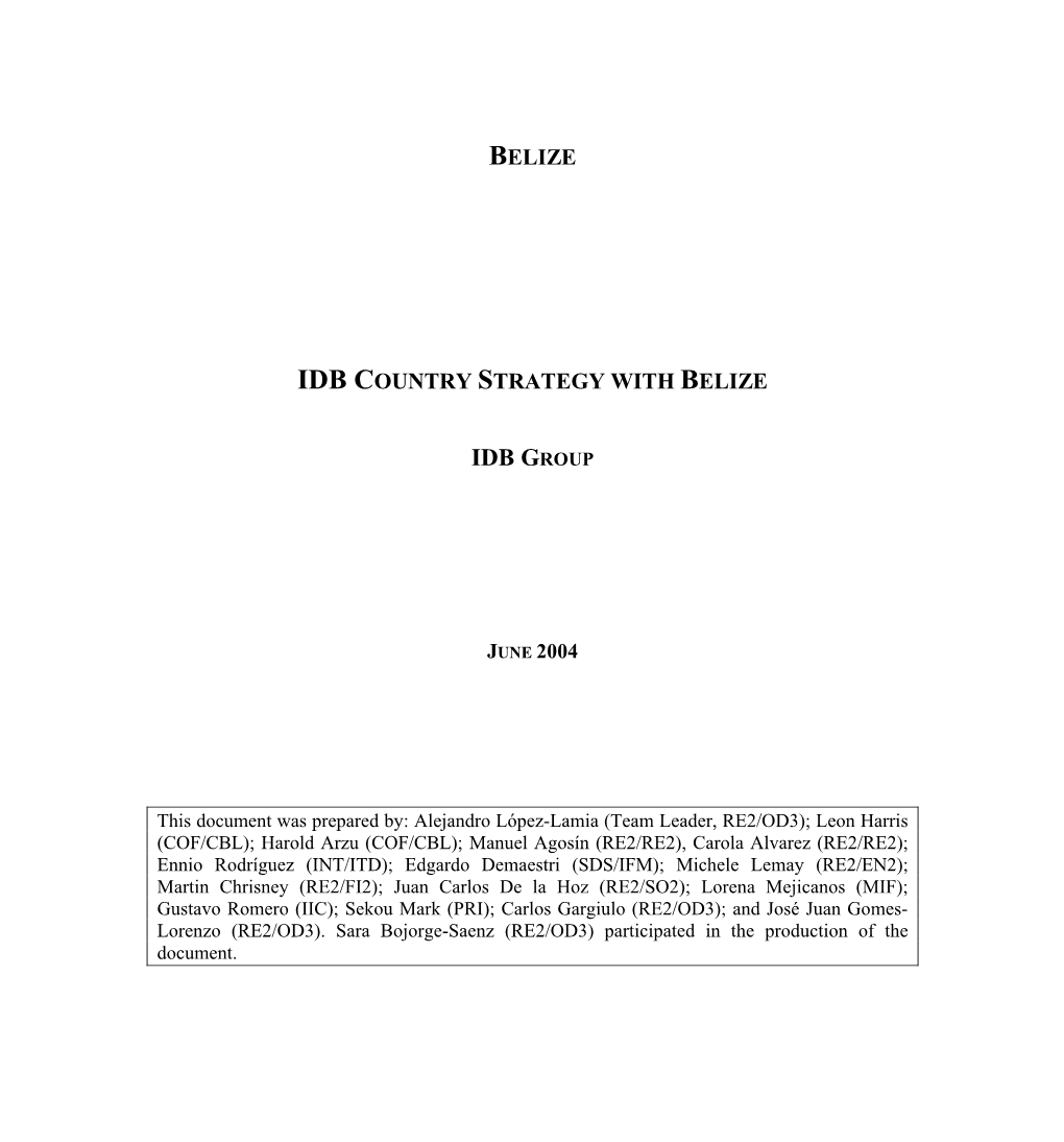 IDB Country Strategy, 2004