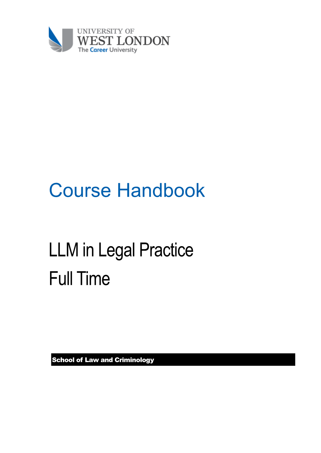 Course Handbook LLM in Legal Practice Full Time