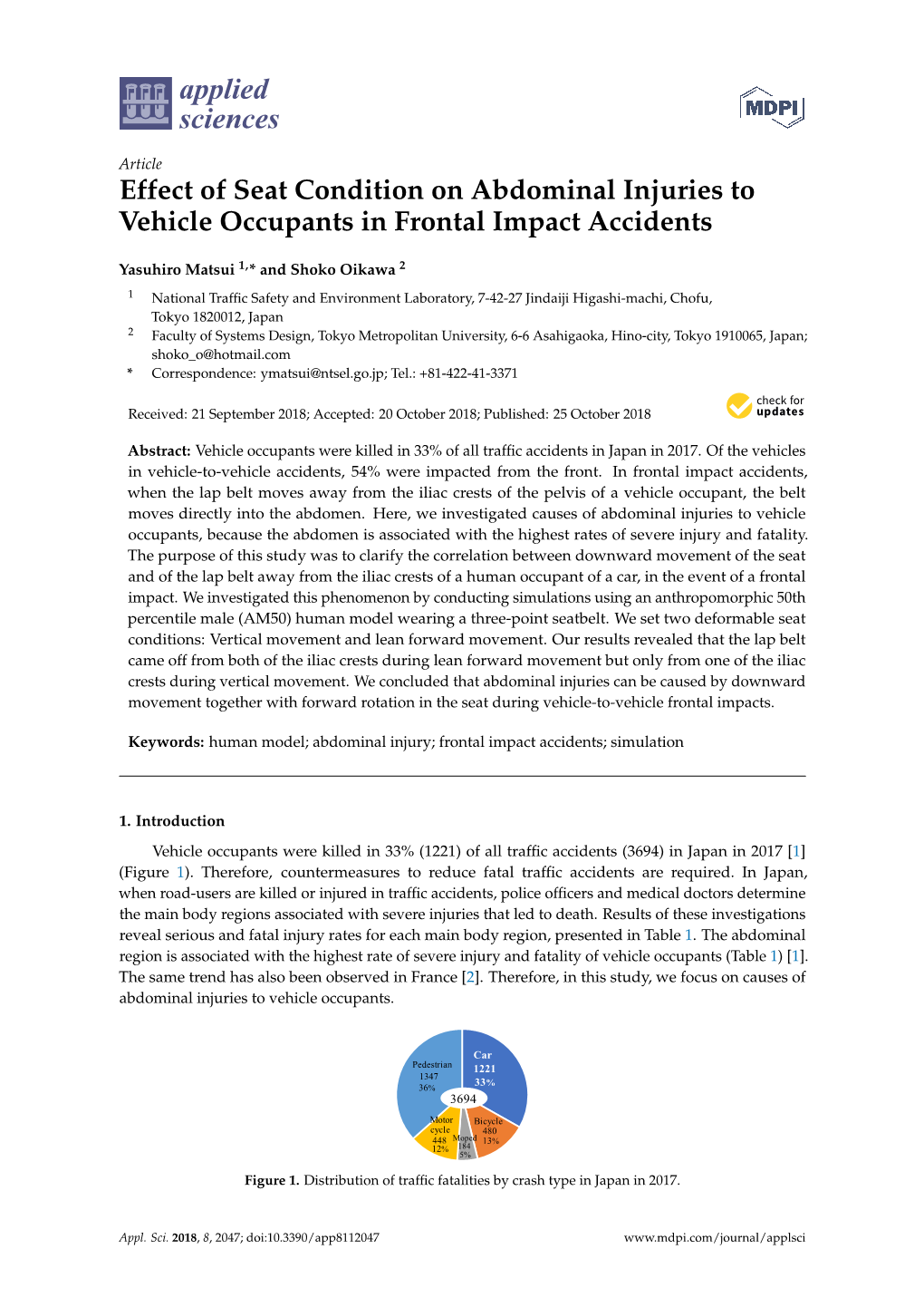 Effect of Seat Condition on Abdominal Injuries to Vehicle Occupants In