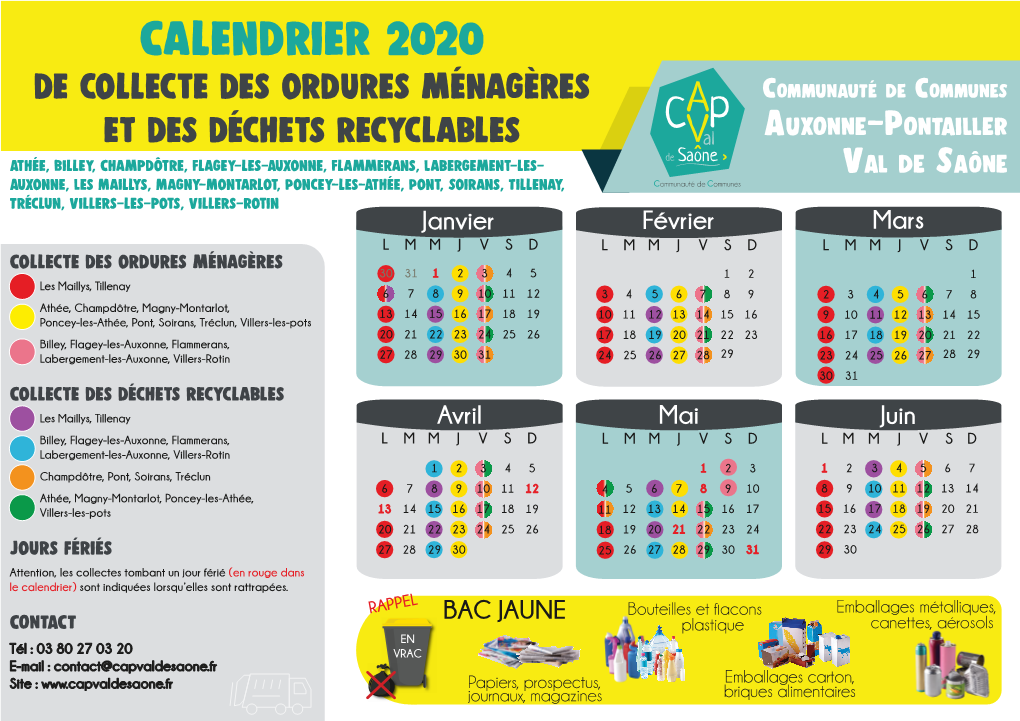 HORS AUXONNE Calendrier 2020