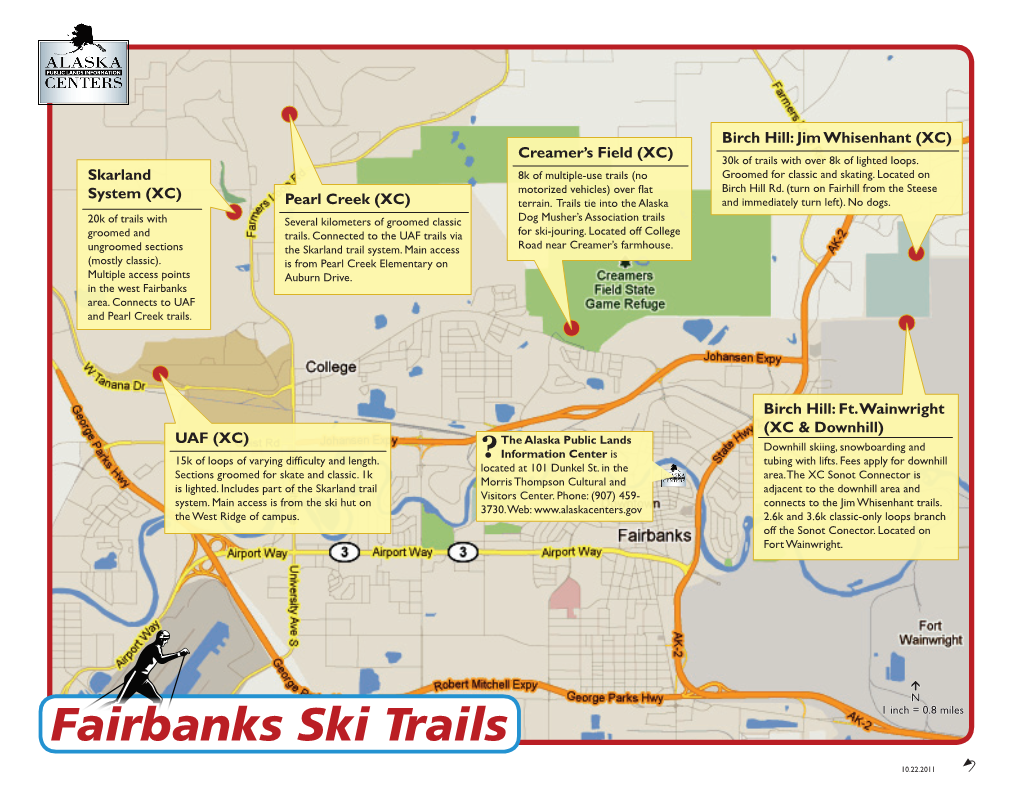 Fairbanks Ski Trails 1 Inch = 0.8 Miles
