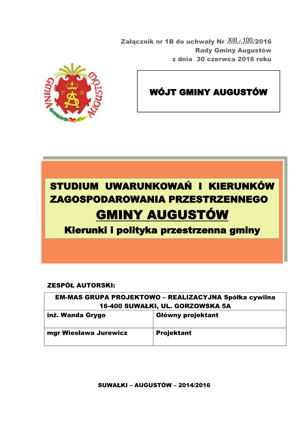 Urząd Gminy Augustów – Lipiec 2014 Roku