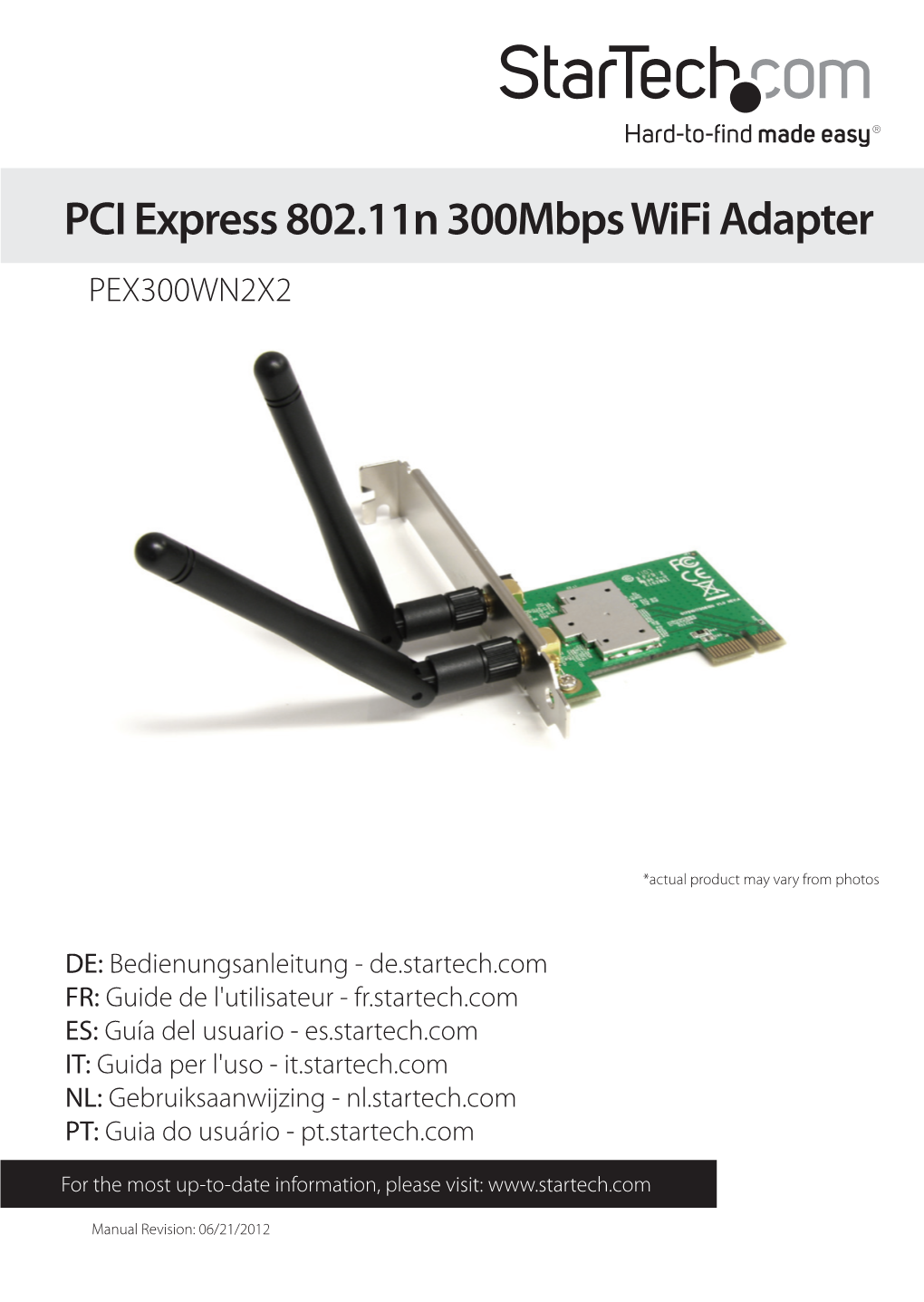 PCI Express 802.11N 300Mbps Wifi Adapter PEX300WN2X2