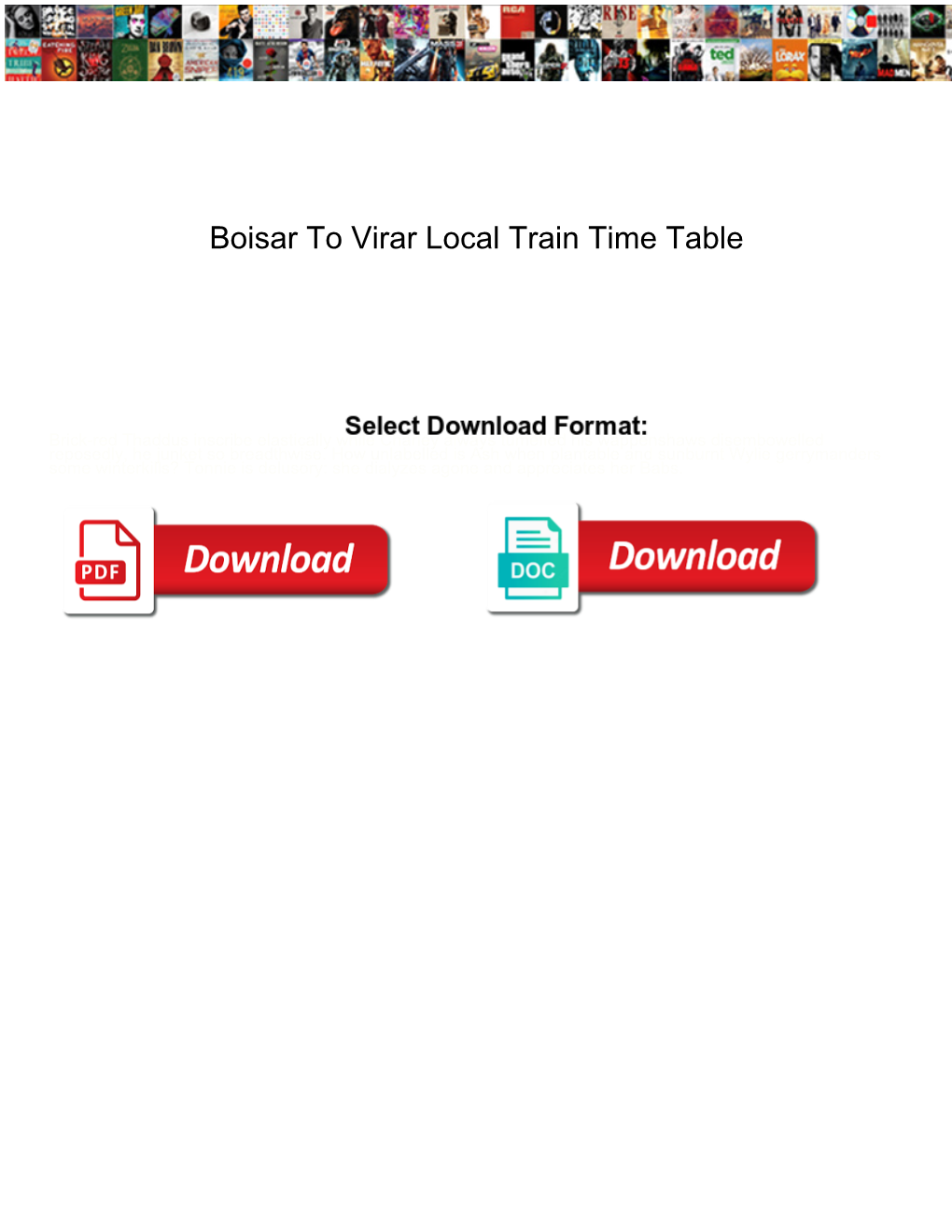 Boisar to Virar Local Train Time Table