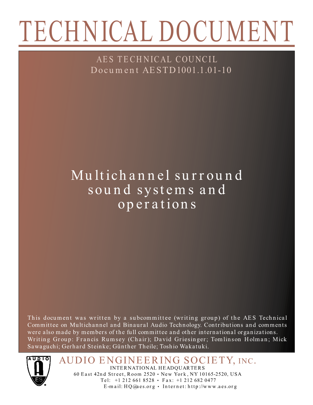 Multichannel Surround Sound Systems and Operations