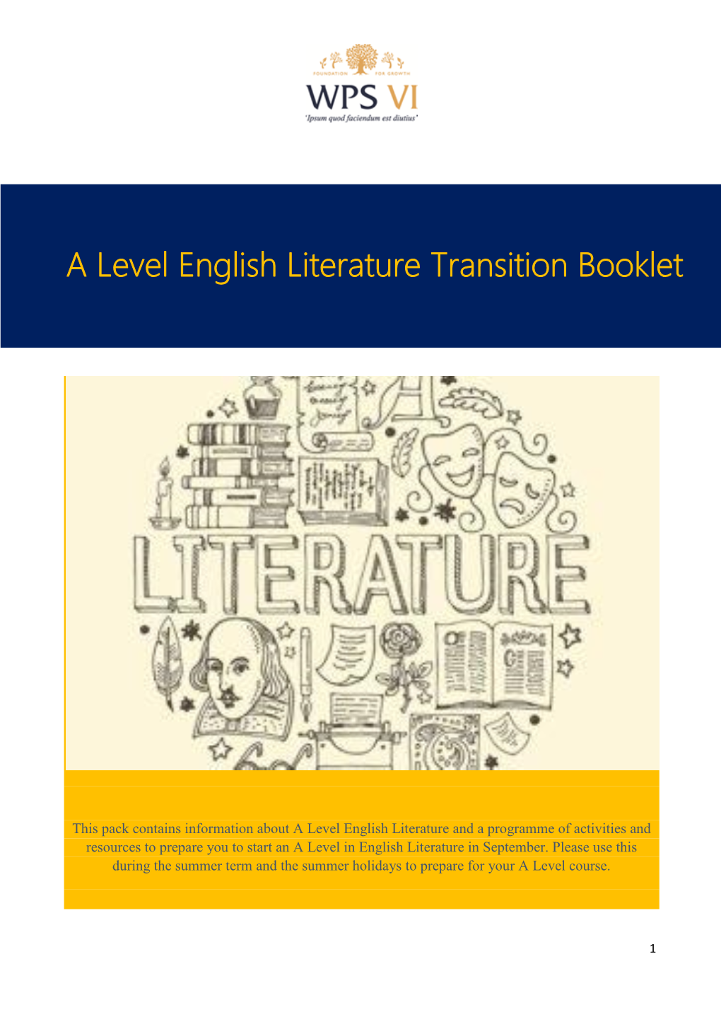 A Level English Literature Transition Booklet